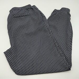 Michael Kors Women's Black and White Geometric Joggers w/Drawstring Waistband-L